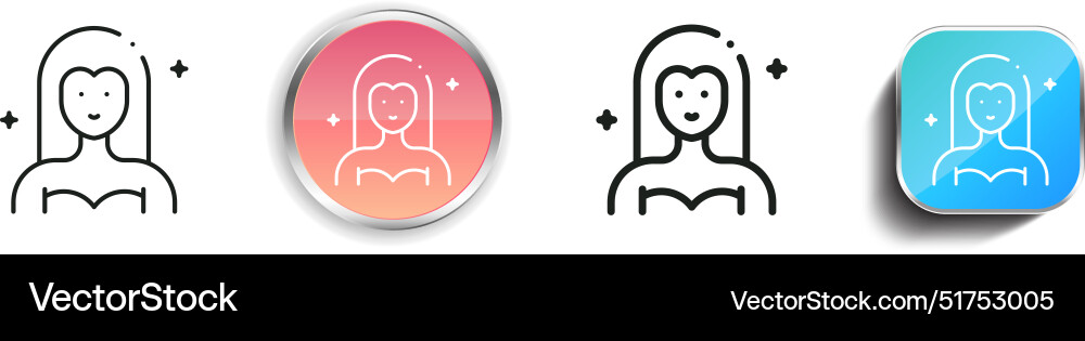 Beautiful icon thin linear regular and button Beautiful icon thin linear regular and button vector image