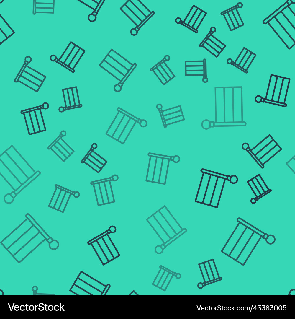 Black line flag icon isolated seamless pattern Vector Image