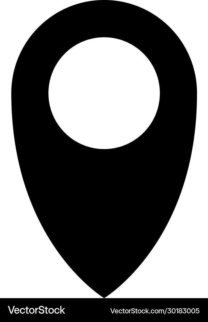 Black map pointer simple flat icon Black map pointer simple flat icon Vector Image
