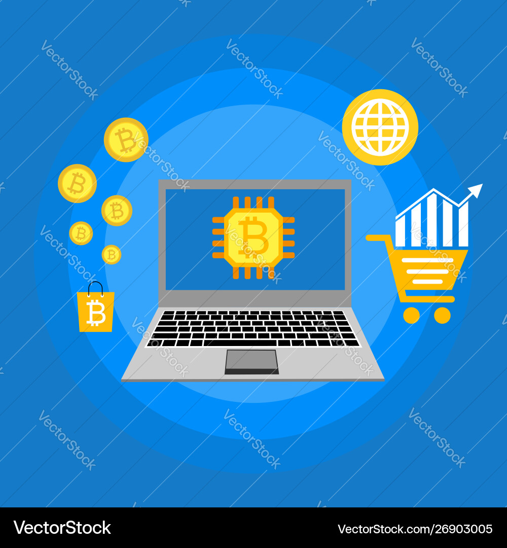 Blockchain scheme mining crypto currency server Blockchain scheme mining crypto currency server vector image