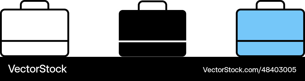 Briefcase icon set collection suitcase luggage s Briefcase icon set collection suitcase luggage s vector image