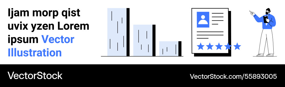 Business analysis with bar chart user profile Business analysis with bar chart user profile Vector Image