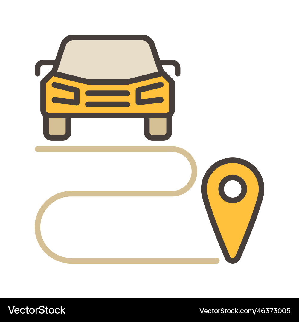 Car sharing ride route concept colored icon Vector Image