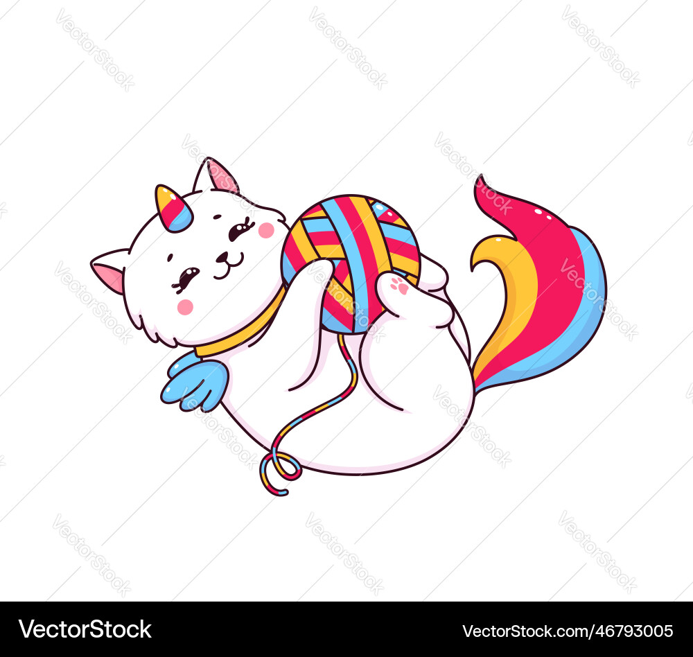 Cartoon cute capricorn character playing with clew Cartoon cute capricorn character playing with clew vector image