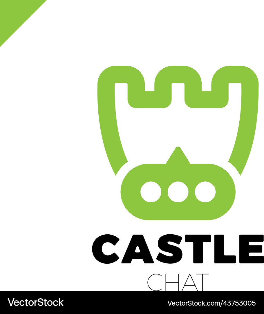 Castle shield simple minimalist logotype secure vector image