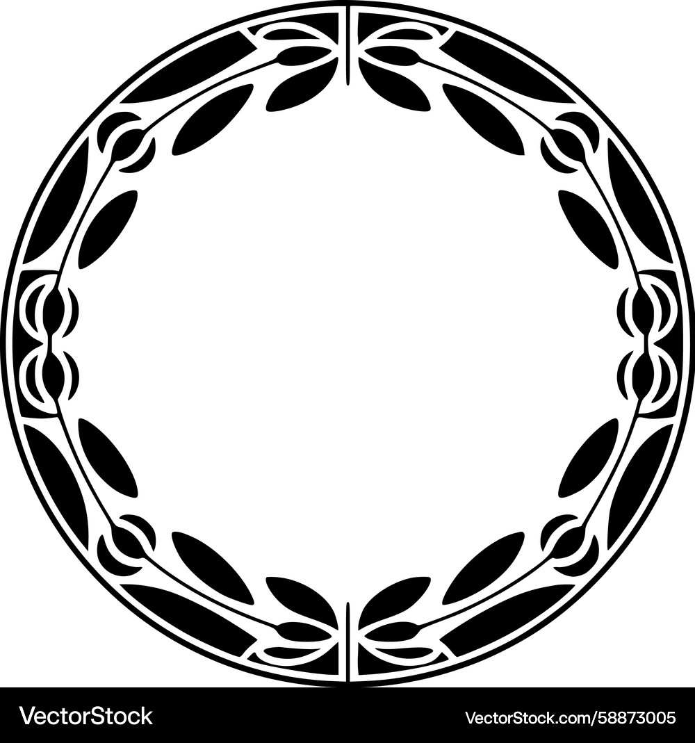 Circular leaf pattern frame Vector Image