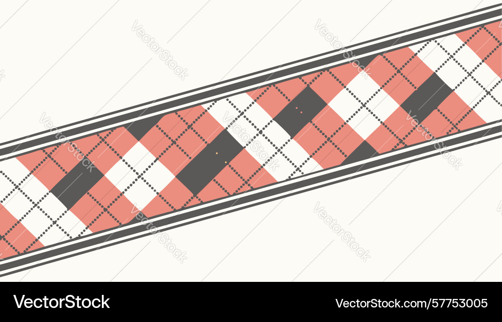 Classic red grey argyle pattern border design vector image