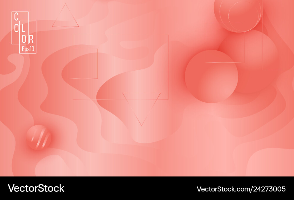 Coral color background fluid shapes pattern Coral color background fluid shapes pattern vector image