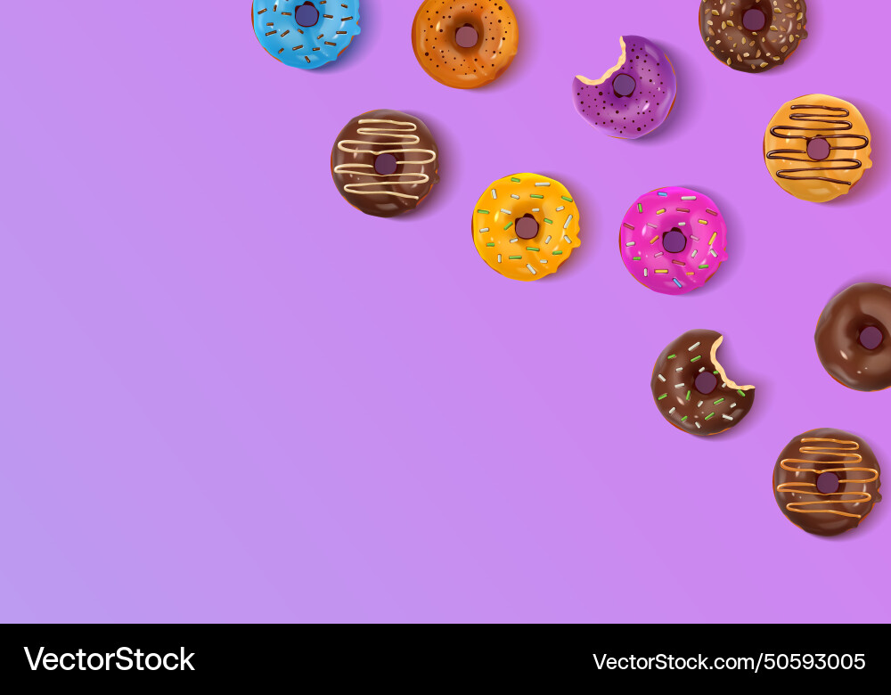 Donuts realistic Royalty Free Vector Image - VectorStock