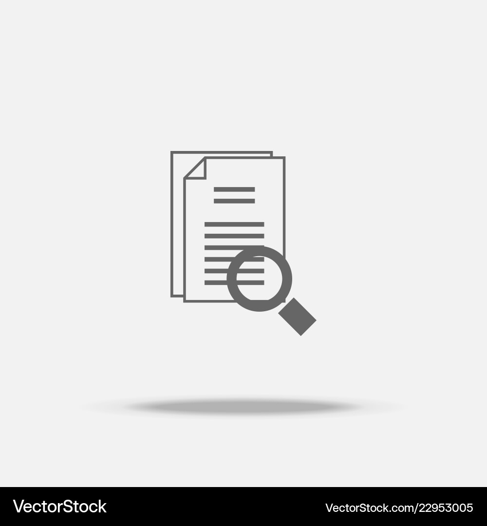 Identify searching flat design icon with shadow Identify searching flat design icon with shadow vector image
