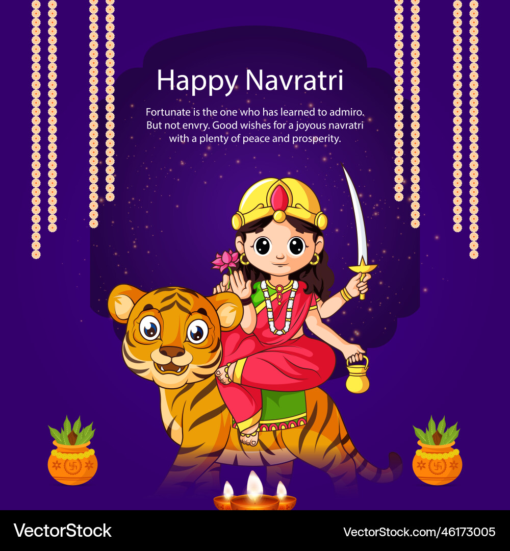 Indian hindu festival happy navratri banner design Indian hindu festival happy navratri banner design vector image