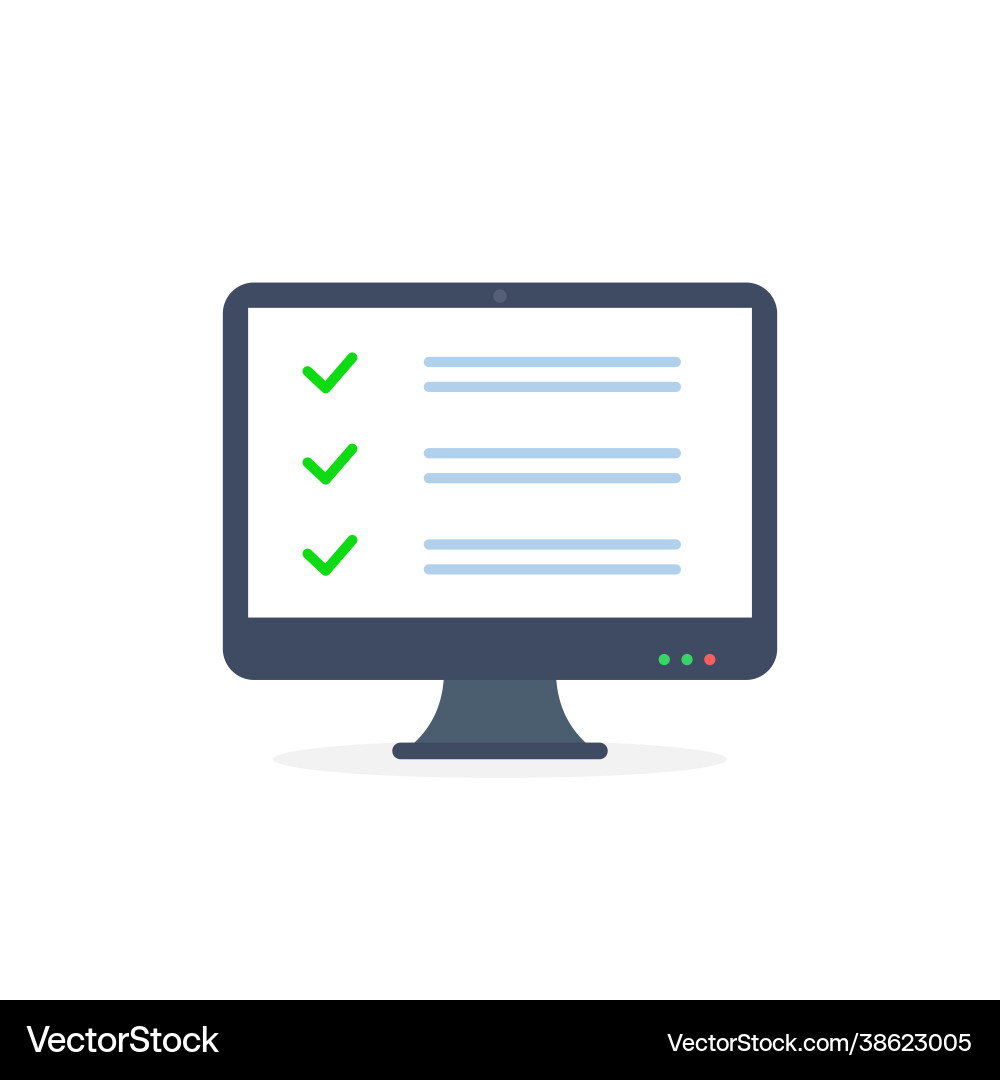Online exam or test in computer monitor form Online exam or test in computer monitor form vector image