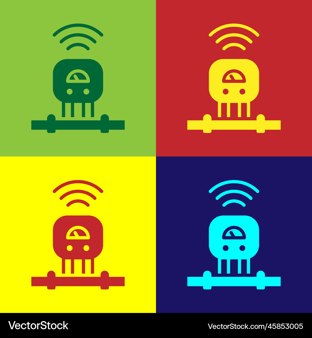 Pop art smart sensor system icon isolated on color Pop art smart sensor system icon isolated on color vector image