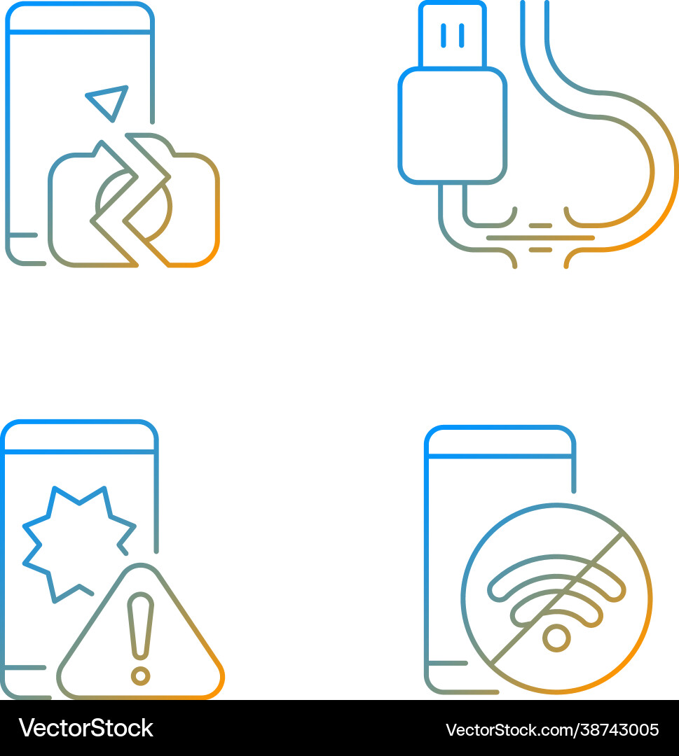 Repair related gradient linear icons set vector image