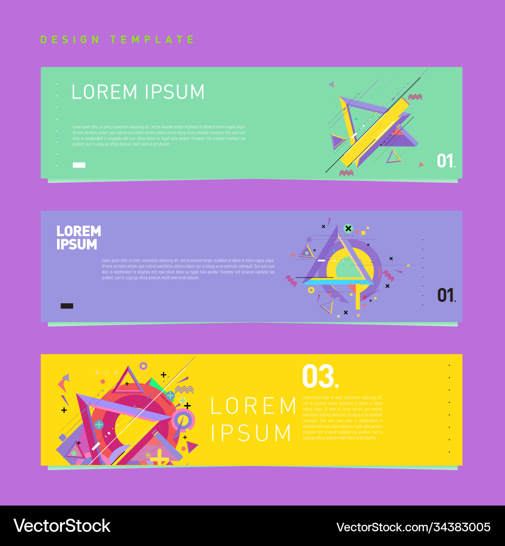 Set abstract banner web design template retro Set abstract banner web design template retro Vector Image