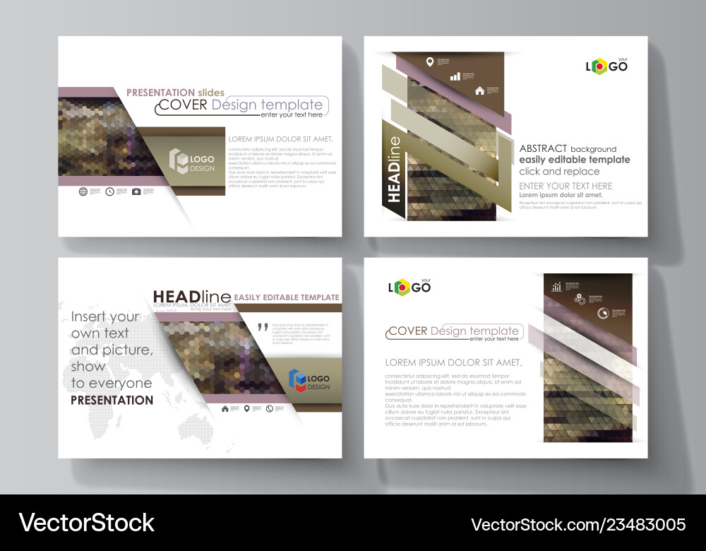 Set of business templates for presentation slides Set of business templates for presentation slides vector image