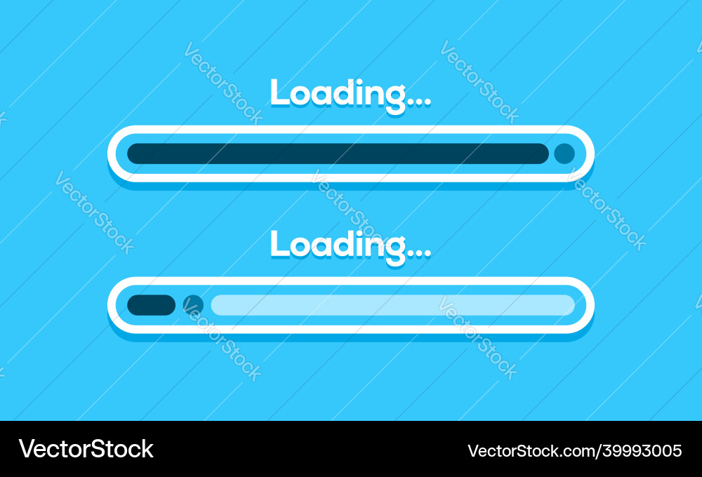 Set of loading bar progress visualization Set of loading bar progress visualization vector image