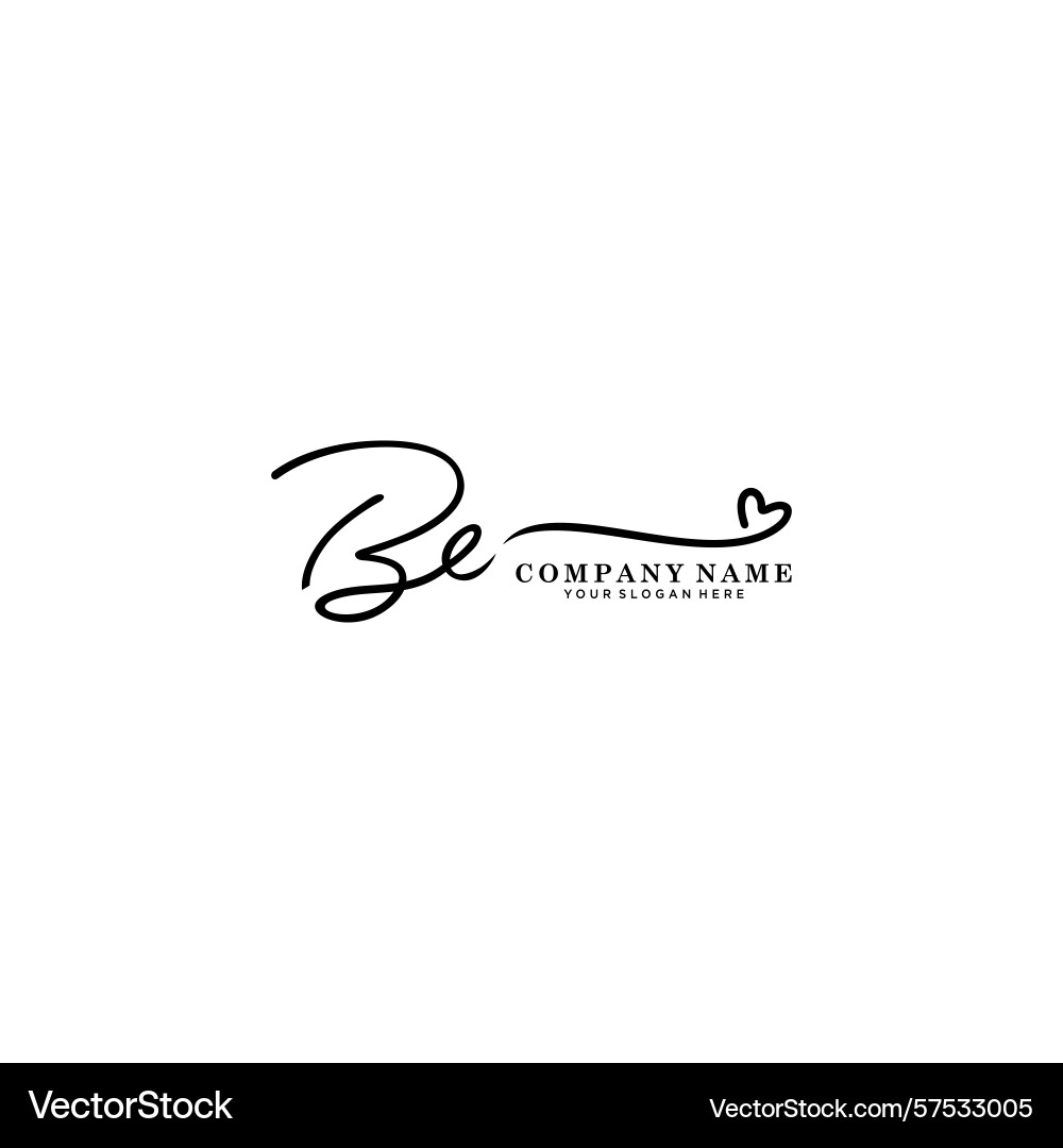 Signature style be initial logos initials logo Vector Image
