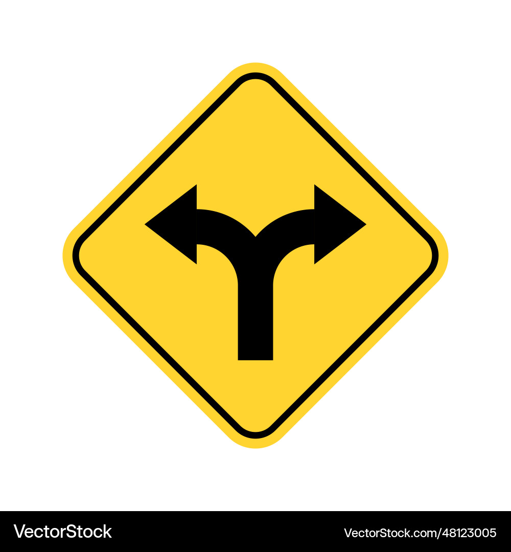 Two arrow double direction sign option way fork Two arrow double direction sign option way fork vector image