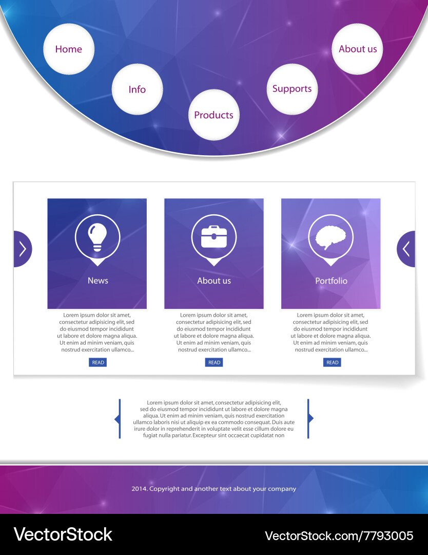 Web interface vector image