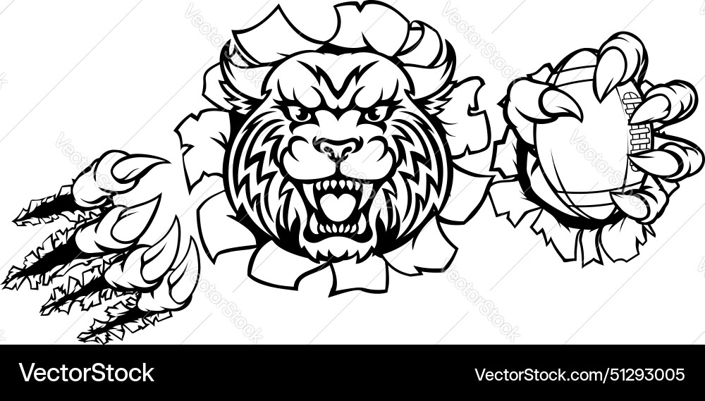 Wildcat american football mascot vector image