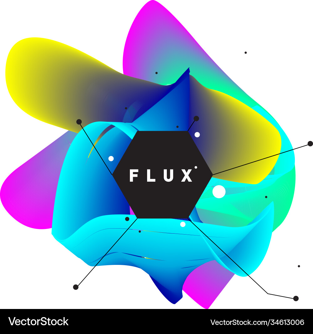 3d colorful wave background dynamic flux effect Vector Image