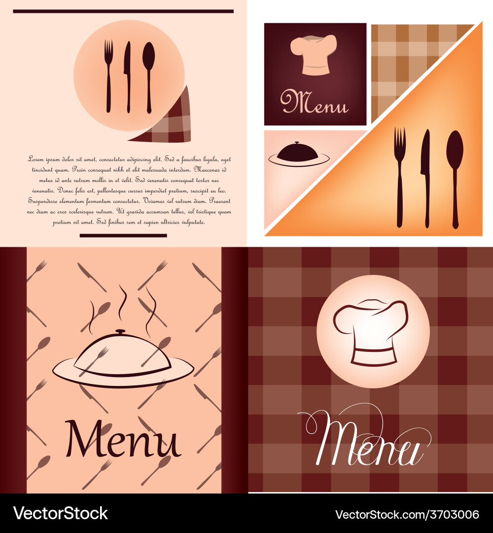 A set colored backgrounds with text and different vector image