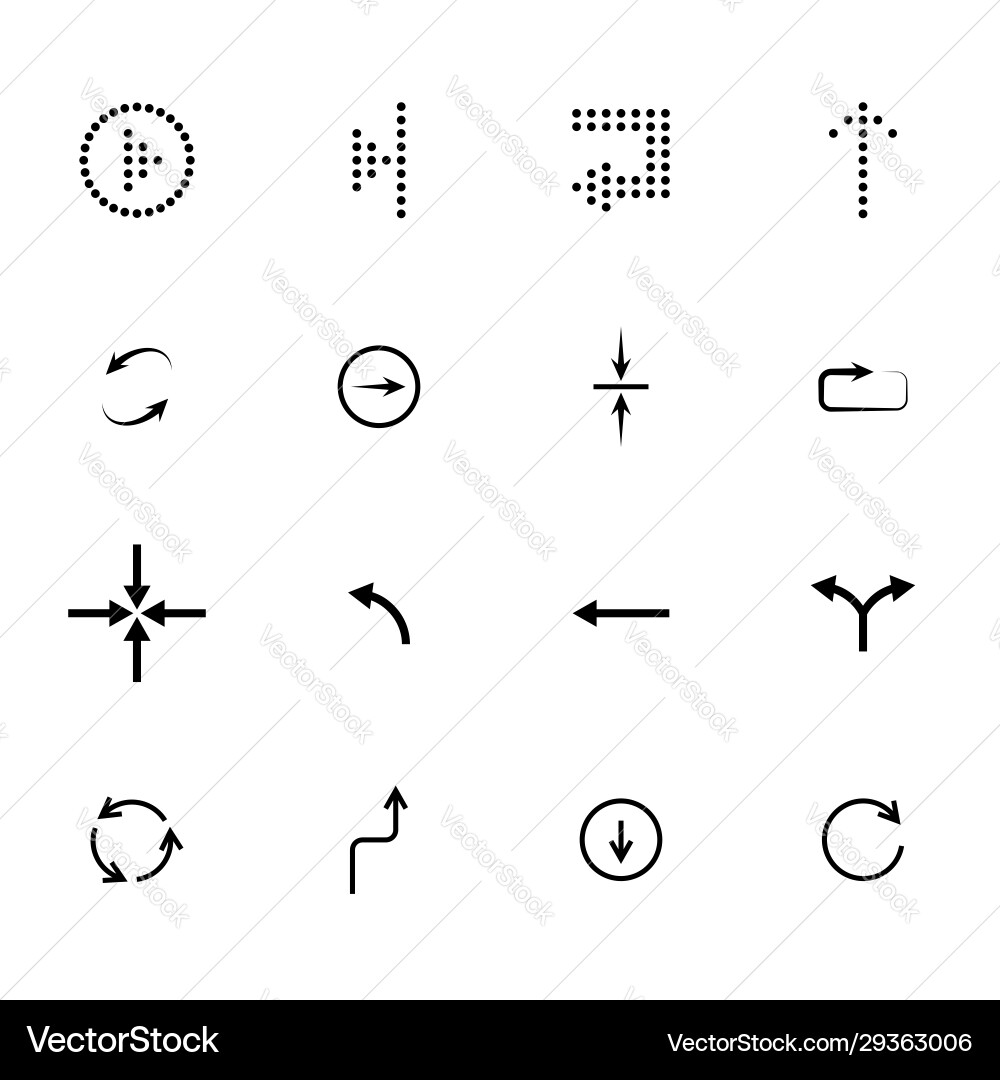 Black arrows icon set pointers for navigation Black arrows icon set pointers for navigation vector image