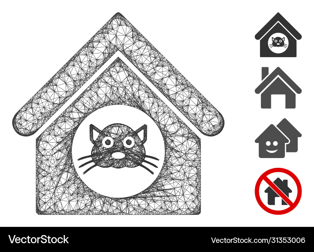Cat house web mesh Vector Image