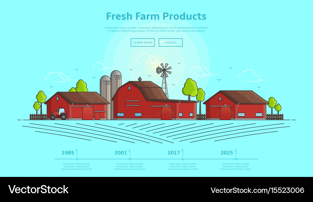 Concept of web banner with farm vector image