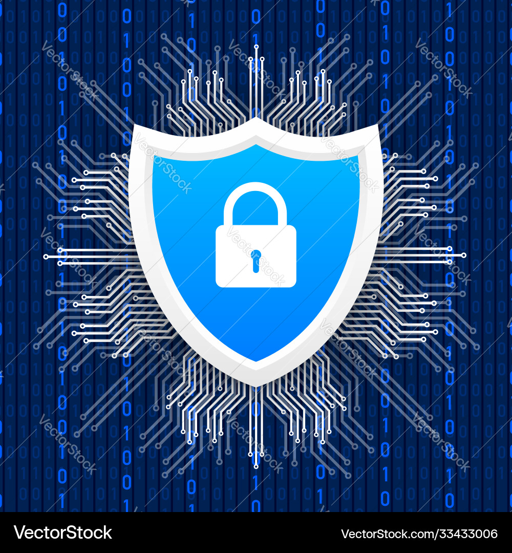 Cyber Security Shield Logo Royalty Free Vector Image