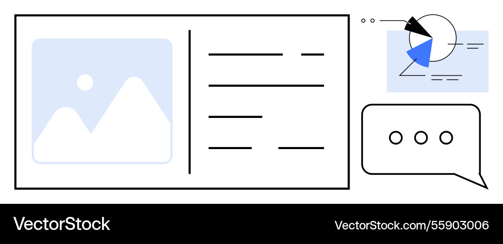 Digital content layout with image placeholder Digital content layout with image placeholder vector image