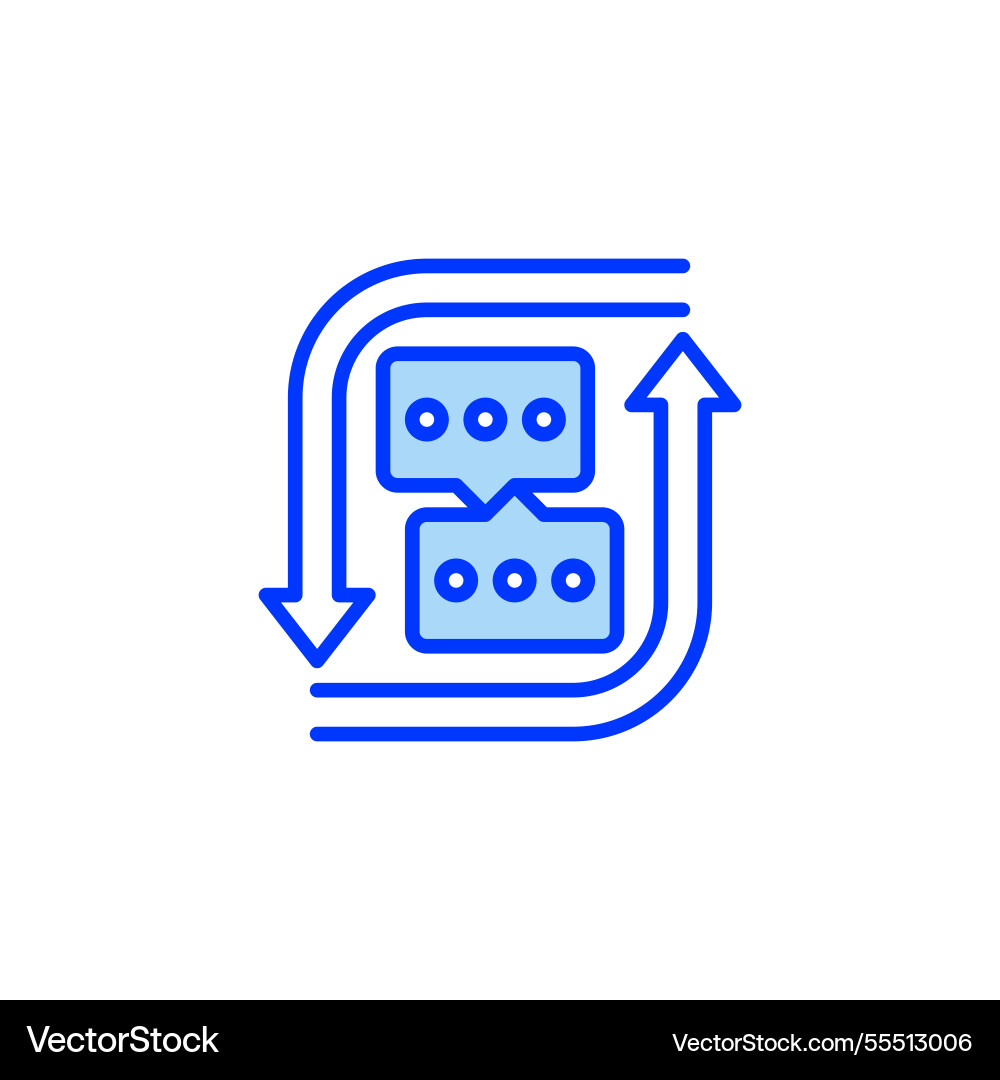 Feedback loop filled line icon linear style sign vector image