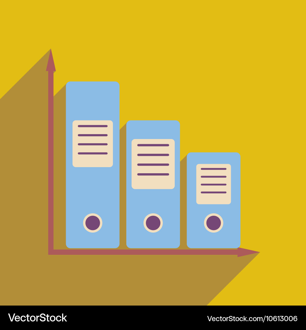 Flat web icon with long shadow folder schedule vector image