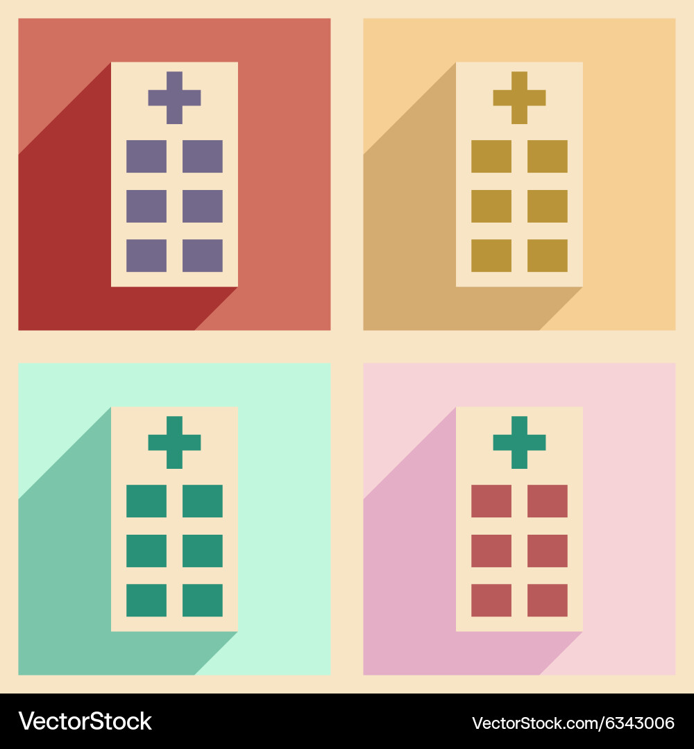 Flat with shadow concept and mobile application vector image