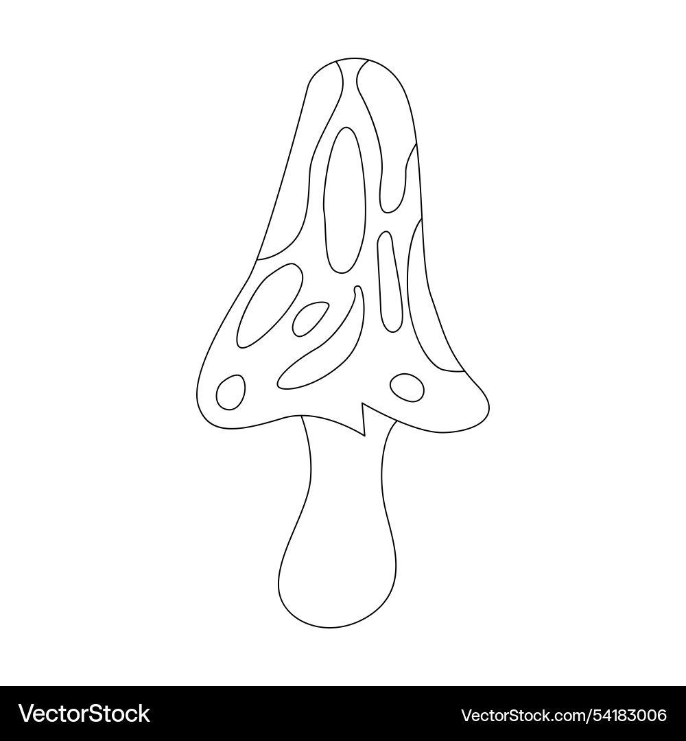 Groovy line psychedelic mushroom with distorted Groovy line psychedelic mushroom with distorted vector image
