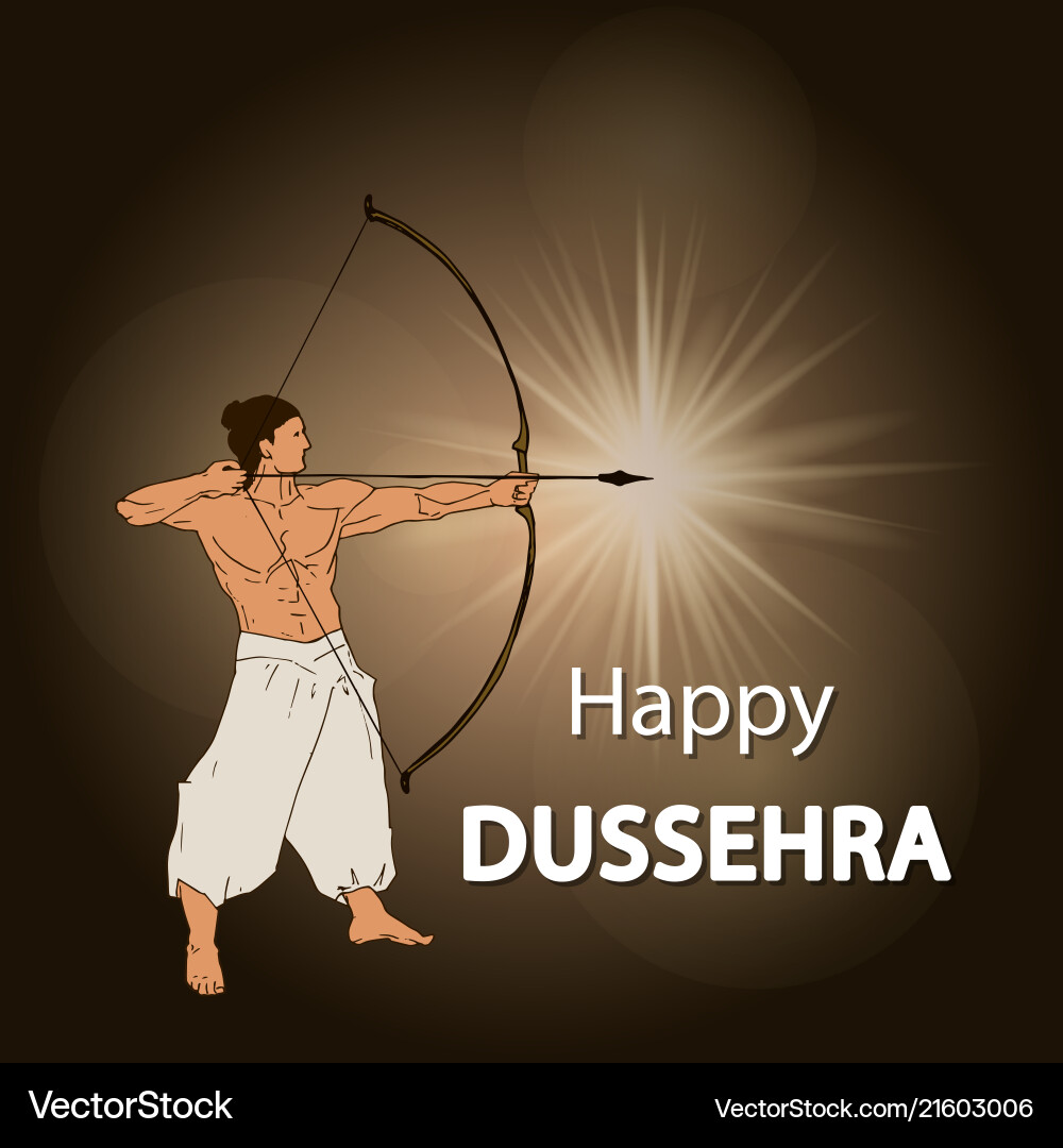 Happy Dussehra Celebration Vector Image
