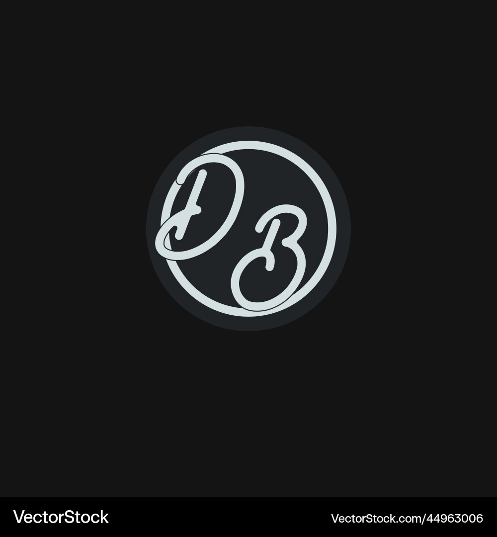 Initials db logo monogram with simple circle line Initials db logo monogram with simple circle line Vector Image