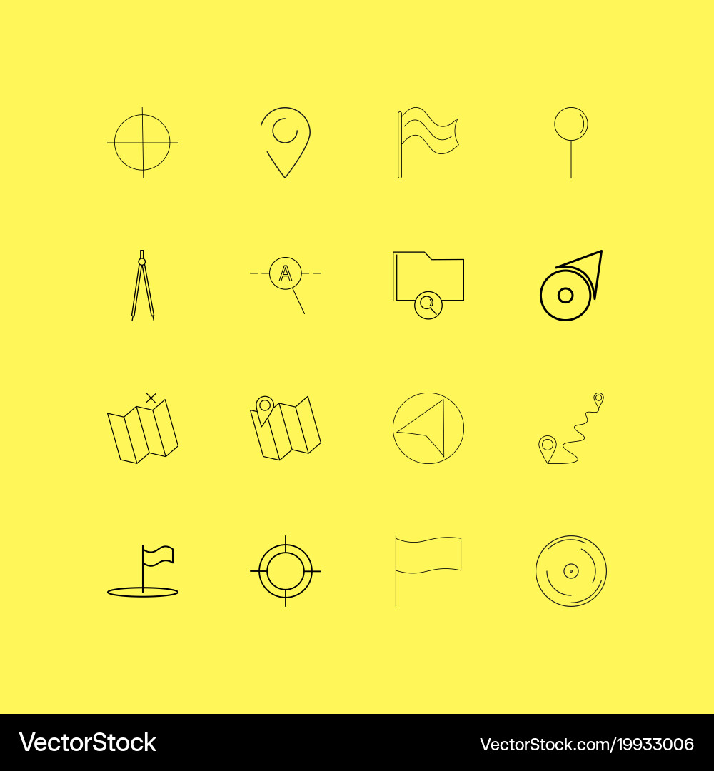 Map and navigation linear icon set simple outline vector image