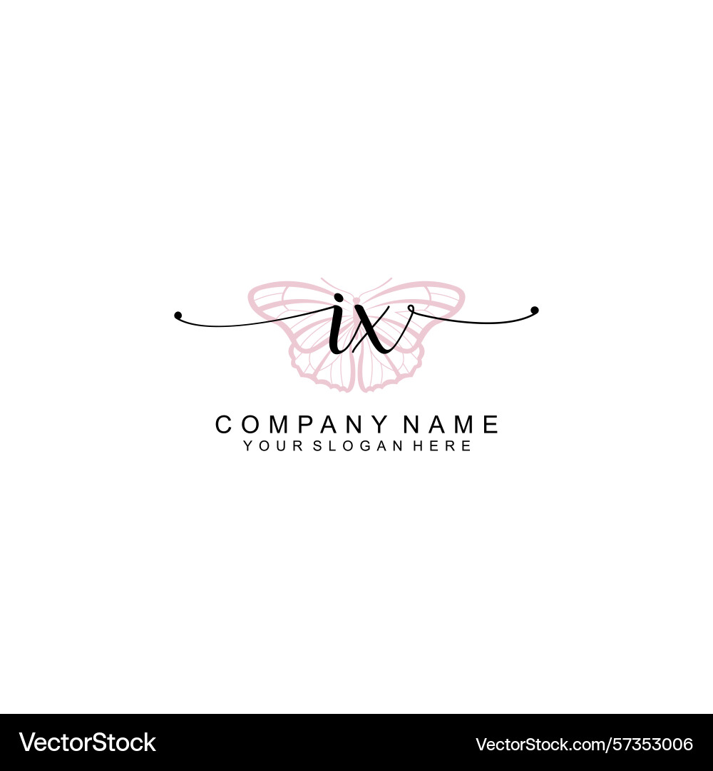 Minimalist handwritten ix initial logos with soft Minimalist handwritten ix initial logos with soft Vector Image