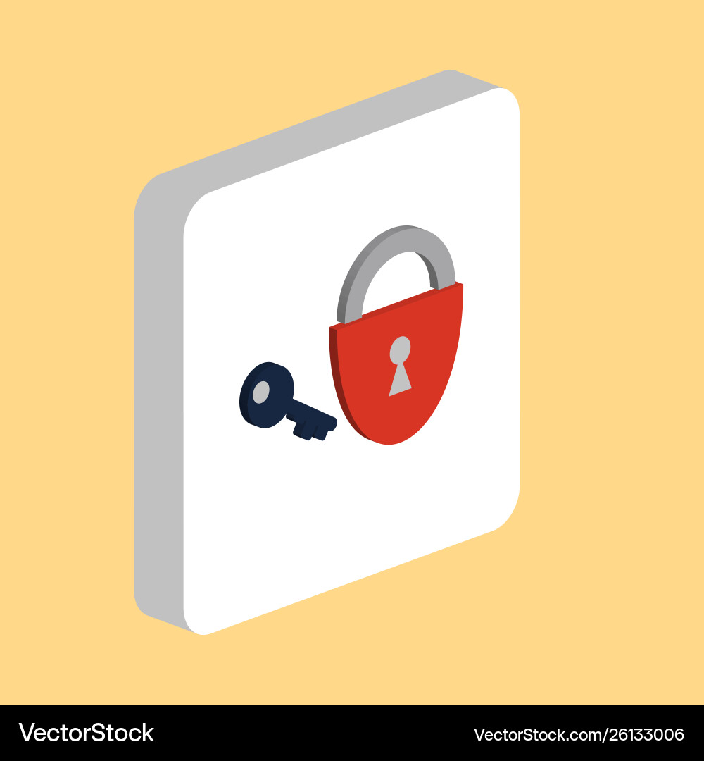 Padlock and key computer symbol vector image