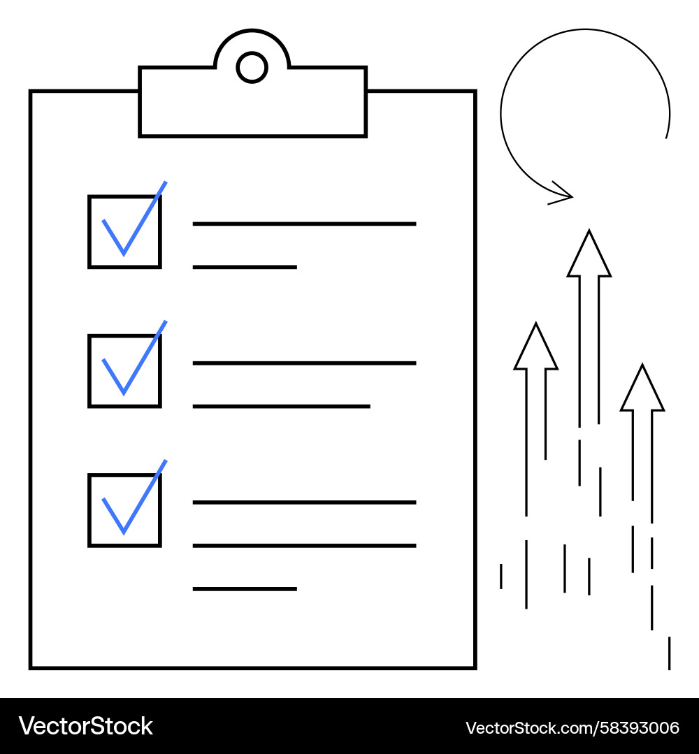 Progress Checklist with Circular Arrows Vector Image