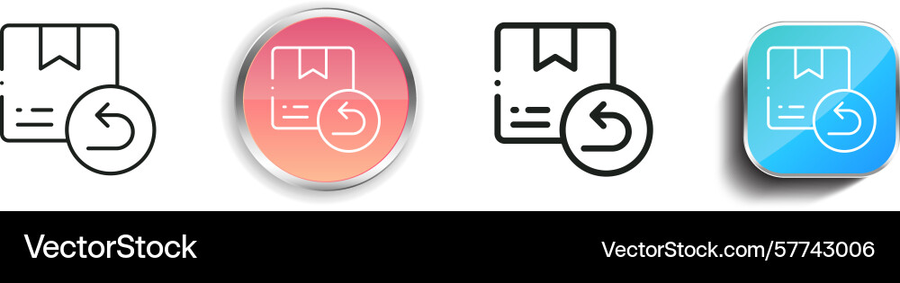 Return box icon thin linear regular and button Return box icon thin linear regular and button vector image