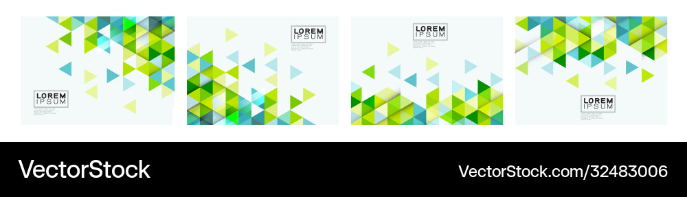 Set colorful gradient triangle on white Set colorful gradient triangle on white vector image