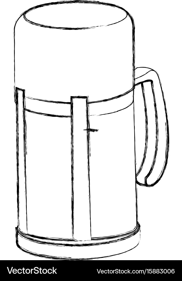 Thermo flask bottle beverage handle object Vector Image