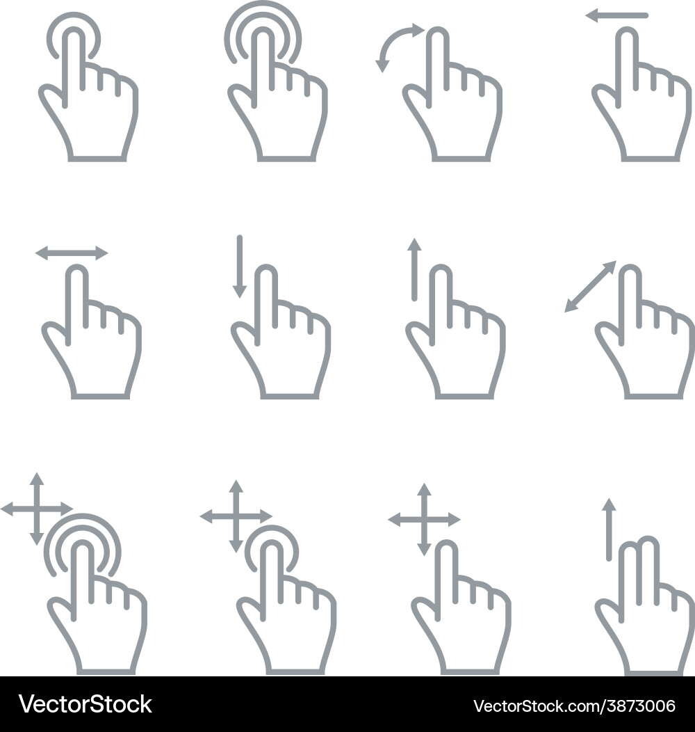 Touch Cursor Icons Vector Image