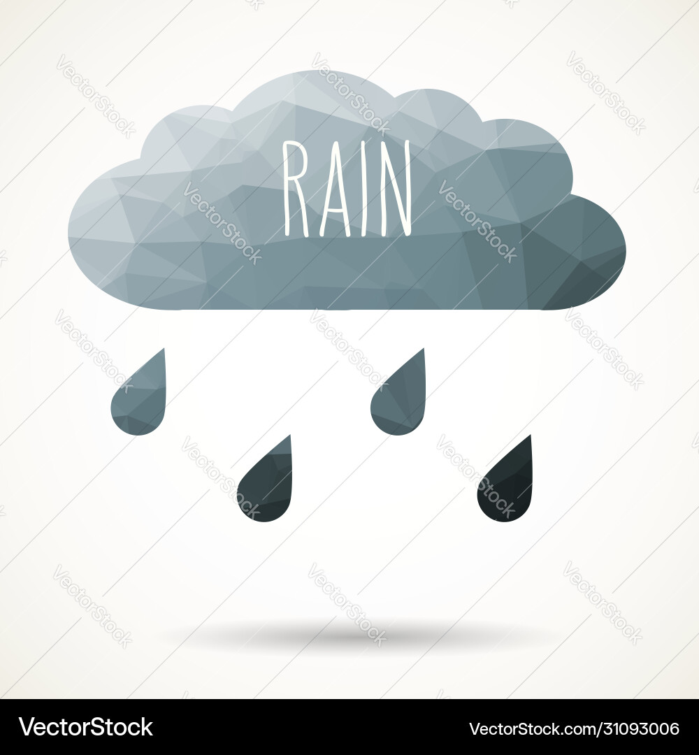 Triangular cloud with rain Vector Image
