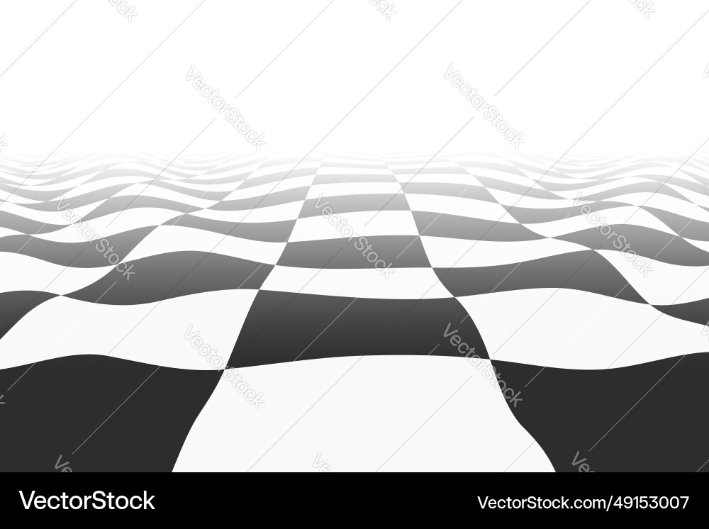 Background with wavy distorted checkered surface Background with wavy distorted checkered surface vector image