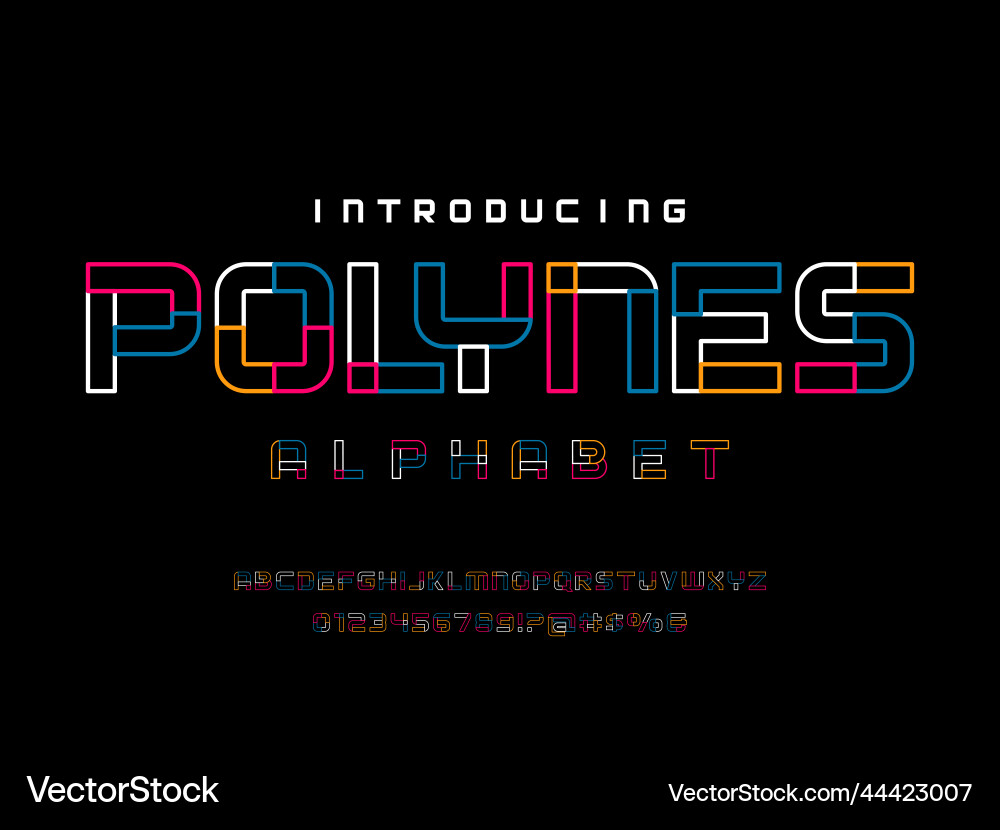 Dynamic Line Alphabet Set vector image