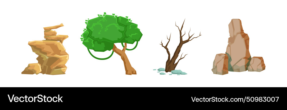 Forest element and outdoor environment object Forest element and outdoor environment object vector image